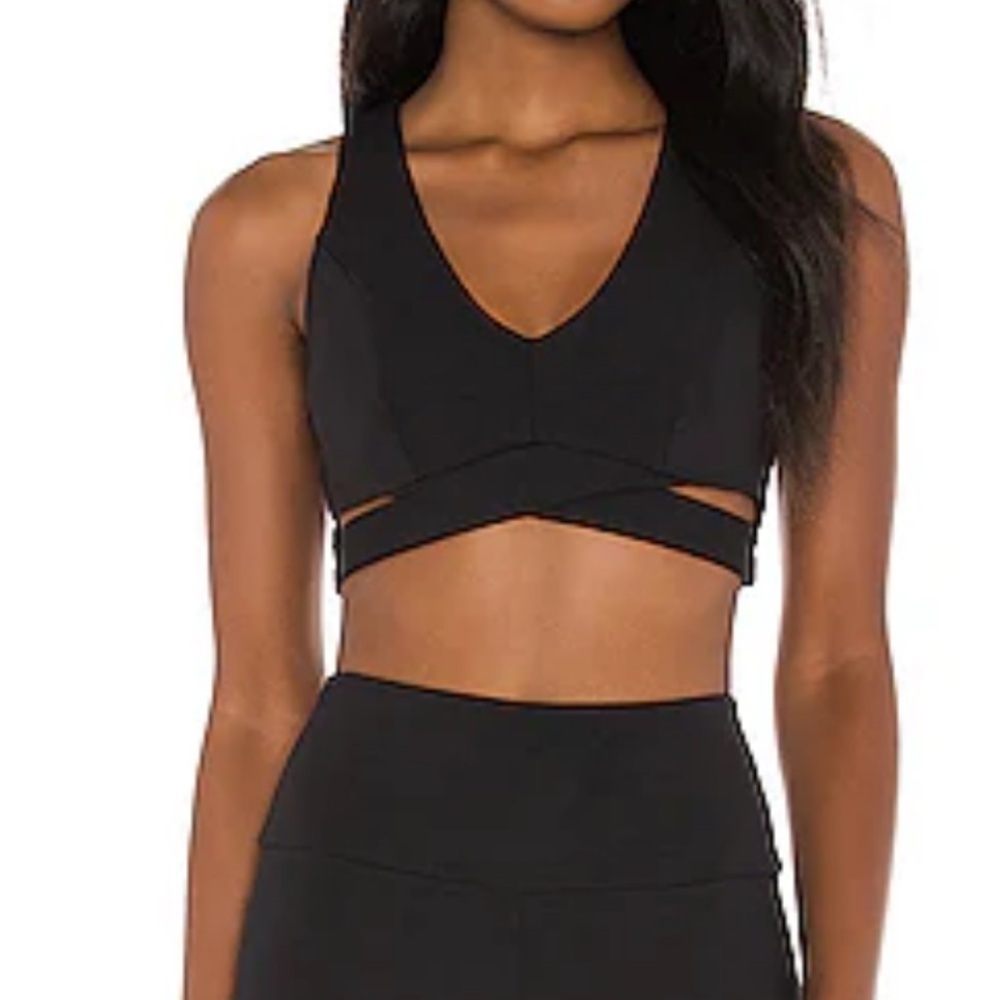 Lanston Sport Colette Side Slit Bra Black XS